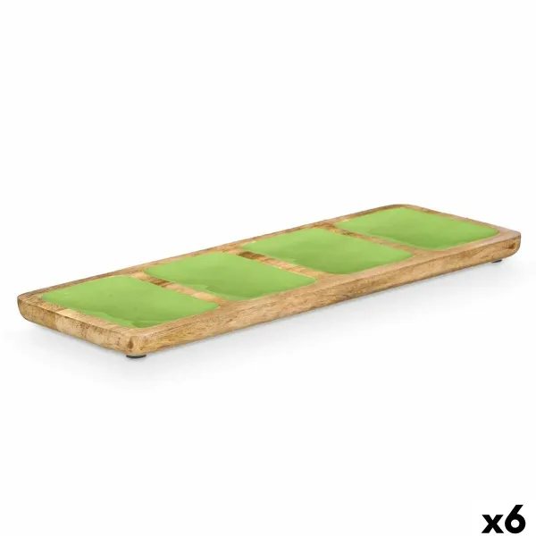 Paplāte ar Nodalījumiem Gift Decor Zaļš 46 x 3 x 17 cm (6 gb.)