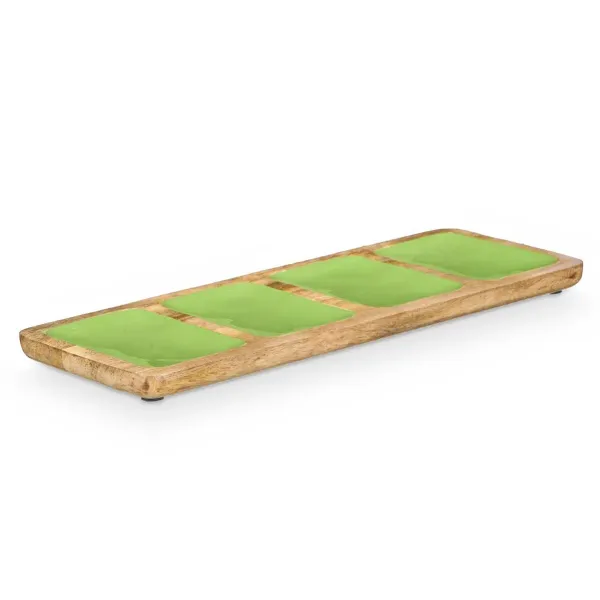 Paplāte ar Nodalījumiem Gift Decor Zaļš 46 x 3 x 17 cm (6 gb.)