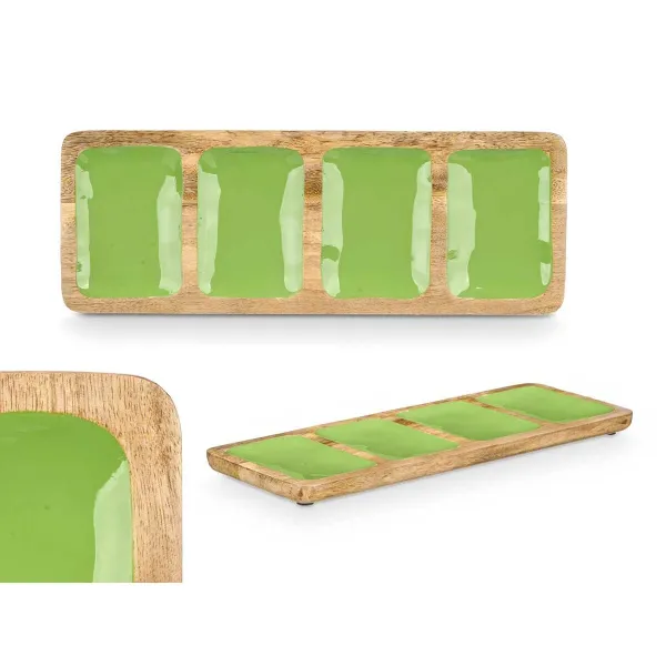Paplāte ar Nodalījumiem Gift Decor Zaļš 46 x 3 x 17 cm (6 gb.)