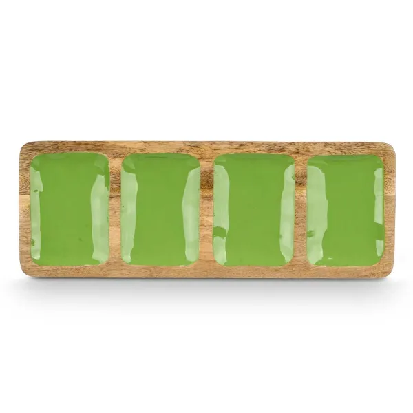 Paplāte ar Nodalījumiem Gift Decor Zaļš 46 x 3 x 17 cm (6 gb.)
