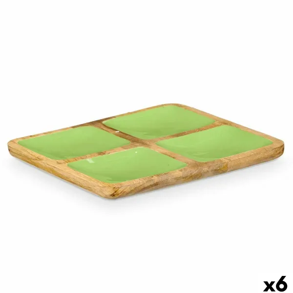 Поднос с отделением Gift Decor Зеленый 31 x 3 x 3 cm (6 штук)