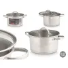 Кастрюля со стеклянной крышкой Kinvara Серебристый 3,8 L 29 x 12 x 22 cm 29 x 16 x 22 cm Индукционная плита (6 штук)