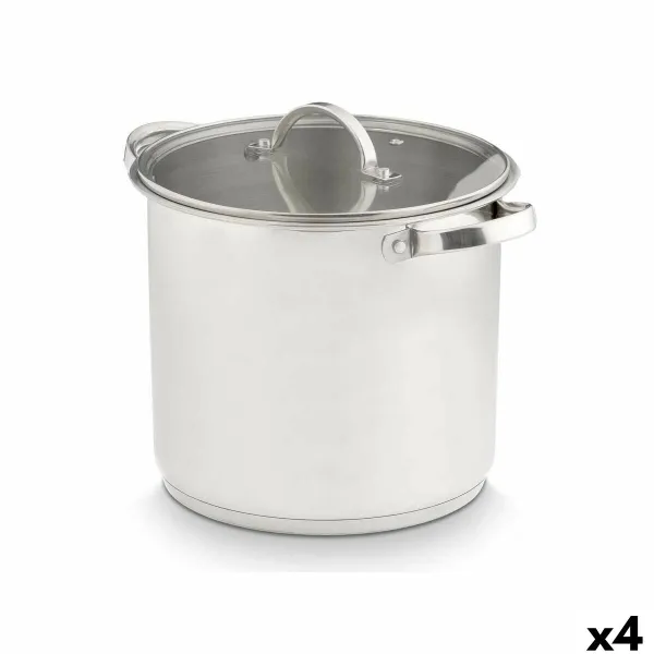 Casserole with glass lid Kinvara Silver 31 x 25 x 24 cm 31 x 23 x 24 cm Induction (4 Units)