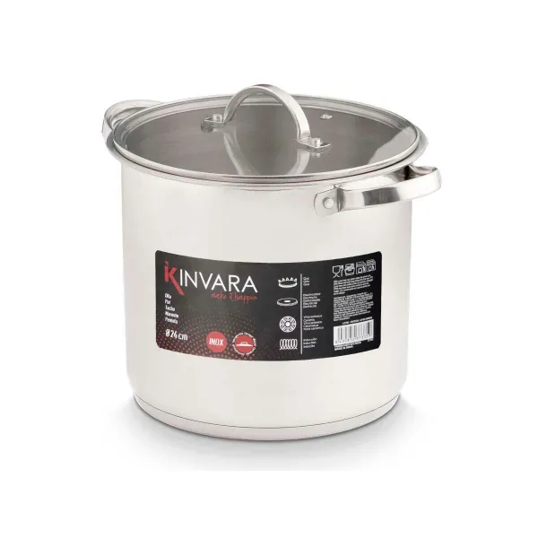 Casserole with glass lid Kinvara Silver 31 x 25 x 24 cm 31 x 23 x 24 cm Induction (4 Units)