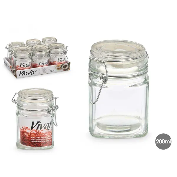 Стеклянная банка Vivalto Прозрачный 200 ml (6 штук)