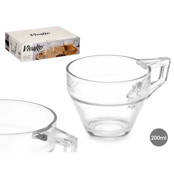 Чашка кофе и чай Vivalto Прозрачный Cтекло 199 ml (6 штук)