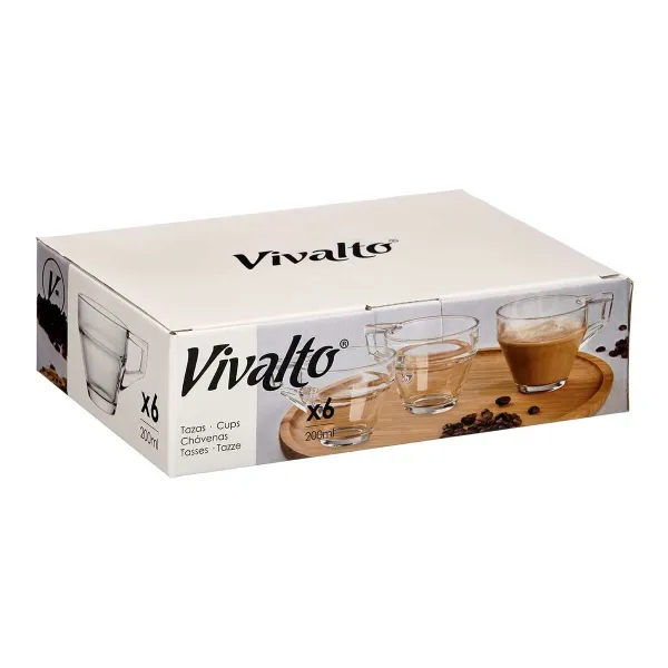 Чашка кофе и чай Vivalto Прозрачный Cтекло 199 ml (6 штук)