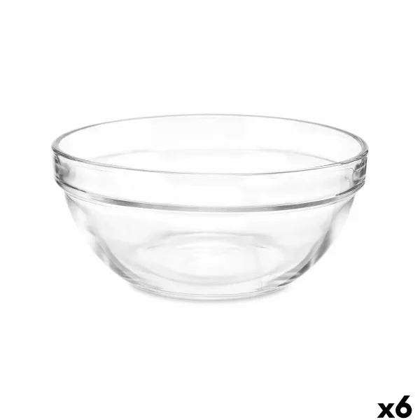Sekoituskulho Vivalto Läpinäkyvä Lasi 14 x 6,5 x 14 cm 6 osaa