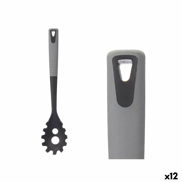 Makaronų šaukštas Kinvara Juoda Pilka TPR PBT 7 x 34 x 4 cm (12 vnt.)