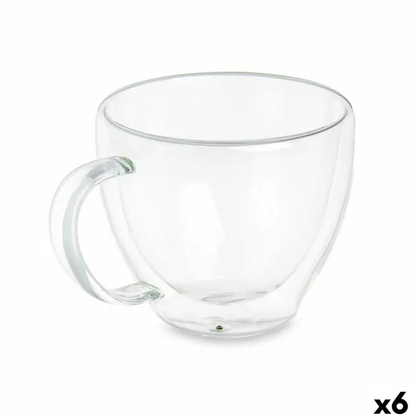 Tee- ja kahvikuppi Vivalto Läpinäkyvä Borosilikaattilasi 140 ml (6 osaa)