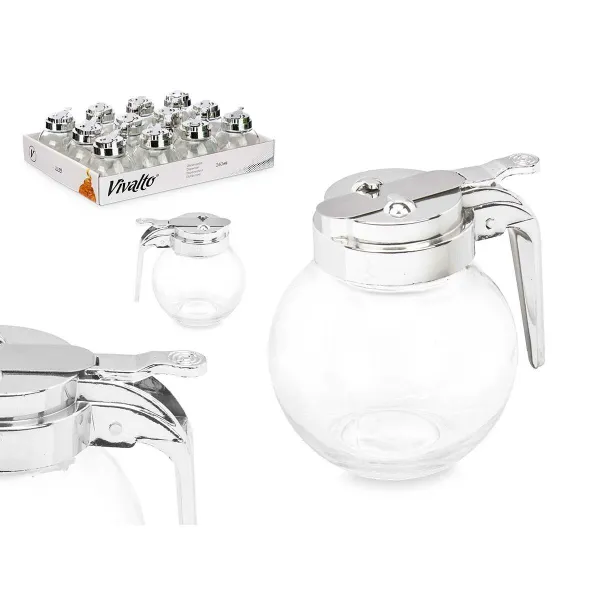 Cruet Vivalto Transparent Metal Glass Plastic 260 ml 10,3 x 10 x 9 cm (12 Units)