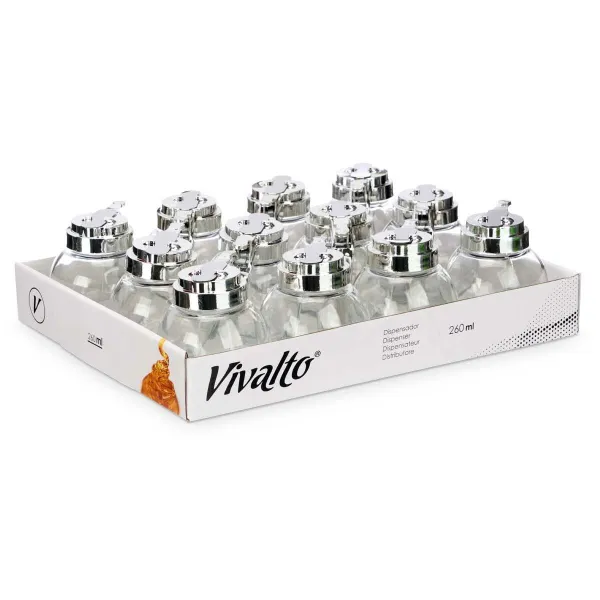 Cruet Vivalto Transparent Metal Glass Plastic 260 ml 10,3 x 10 x 9 cm (12 Units)