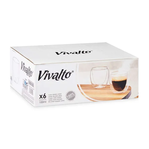 Stiklas vandeniui Vivalto Skaidrus Borosilikatinis stiklas 100 ml (6 vnt.)