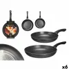 Pannusetti Kinvara Musta Alumiini Bakeliitti 22,5 X 4,3 cm 26,4 x 4,7 cm 26,5 x 44 x 8,5 cm (6 osaa)