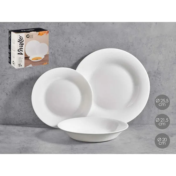 Indų Rinkinys Vivalto Balta Opalinis stiklas (2 vnt.)