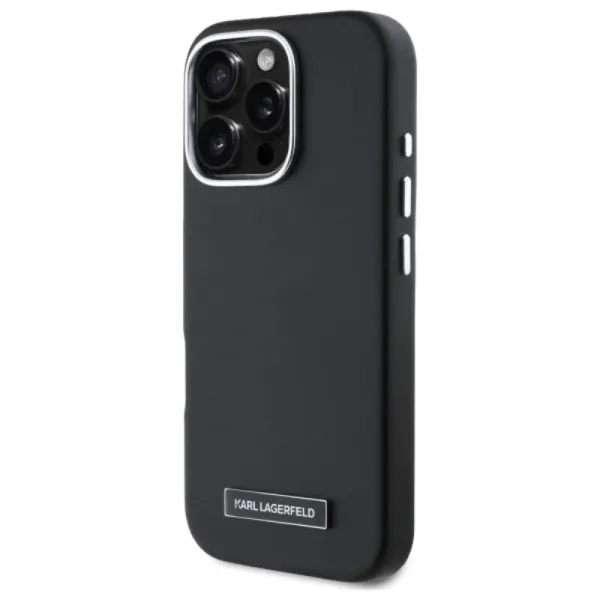 Karl Lagerfeld FW Metal Plate MagSafe - Case for iPhone 16 Pro Max (black)