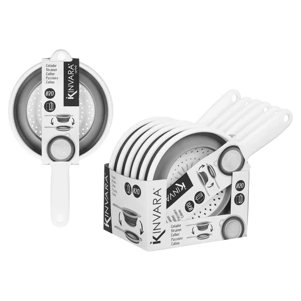 Strainer Kinvara White Grey polypropylene TPR 33,5 x 20 x 8 cm 20 x 33,5 x 3,5 cm (6 Units)