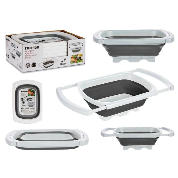 Strainer Kinvara White Grey polypropylene TPR 60 x 26 x 12 cm 39,5 x 4,5 x 26 cm (6 Units)