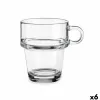 Tējas un kafijas tase Vivalto Caurspīdīgs Stikls 270 ml (6 gb.)