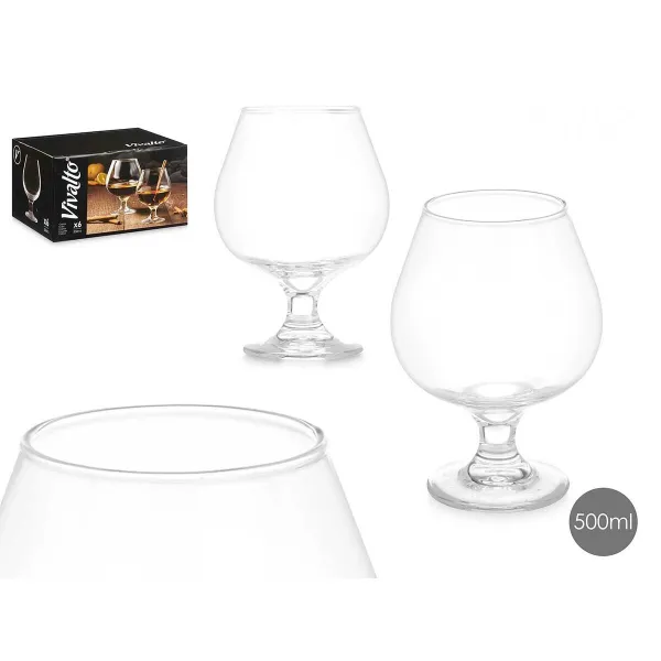 Lasi Vivalto Läpinäkyvä Lasi 500 ml 10 x 15 x 10 cm (6 osaa)
