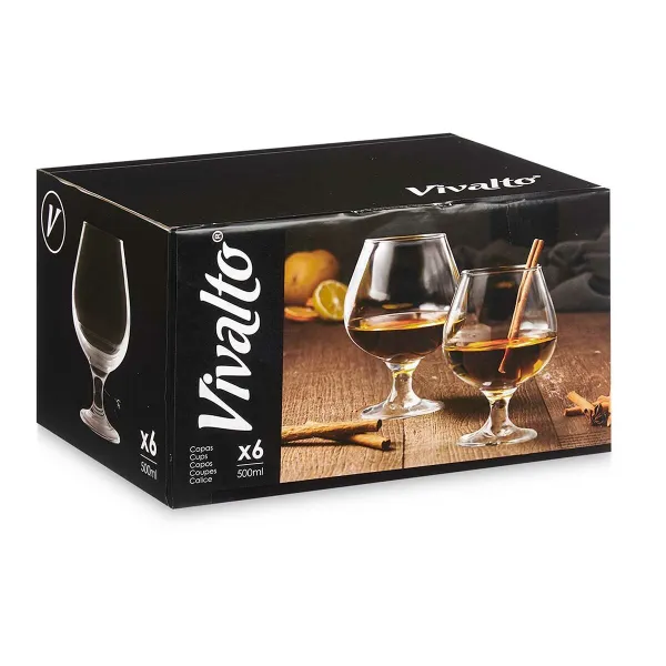 Lasi Vivalto Läpinäkyvä Lasi 500 ml 10 x 15 x 10 cm (6 osaa)