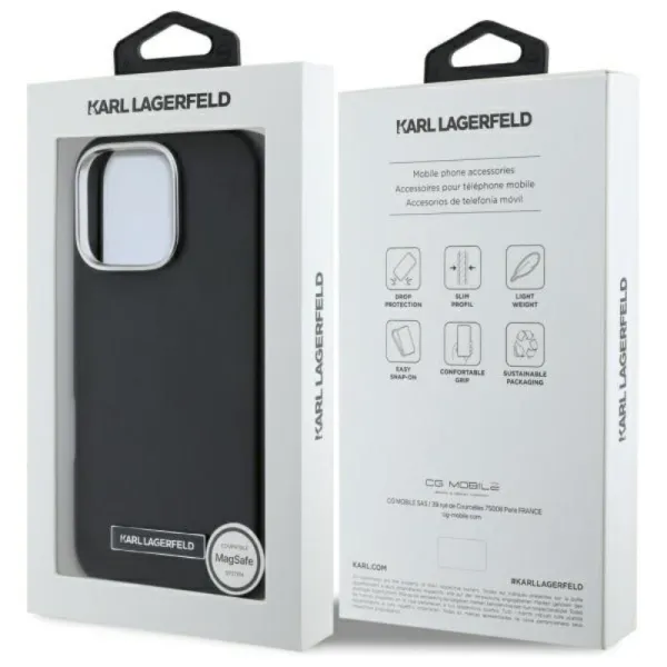 Karl Lagerfeld FW Metal Plate MagSafe - Case for iPhone 16 Pro Max (black)