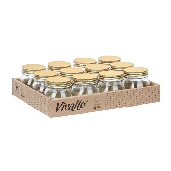 яс Vivalto Прозрачный Позолоченный 300 ml (12 штук)