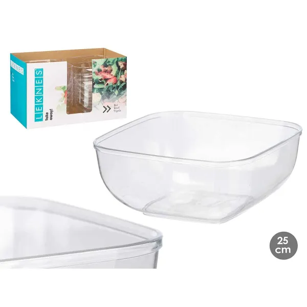 Plokštelių rinkinys Leknes Skaidrus Plastmasinis 5 L 25,5 x 12,3 x 25,5 cm (12 vnt.)