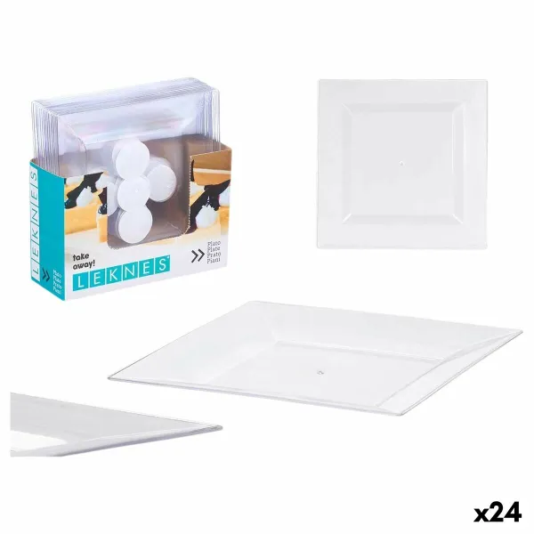 Plāksņu komplekts Leknes Caurspīdīgs polistirols Plastmasa 20,3 x 1,5 x 20,3 cm (24 gb.)