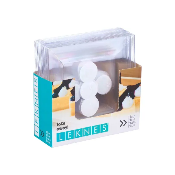 Plate set Leknes Transparent polystyrene Plastic 20,3 x 1,5 x 20,3 cm (24 Units)