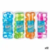 Reusable cooling cubes Leknes Blue Green Orange Pink Polyethylene Distilled water 6,5 x 16 x 6,5 cm 18 Pieces (12 Units)