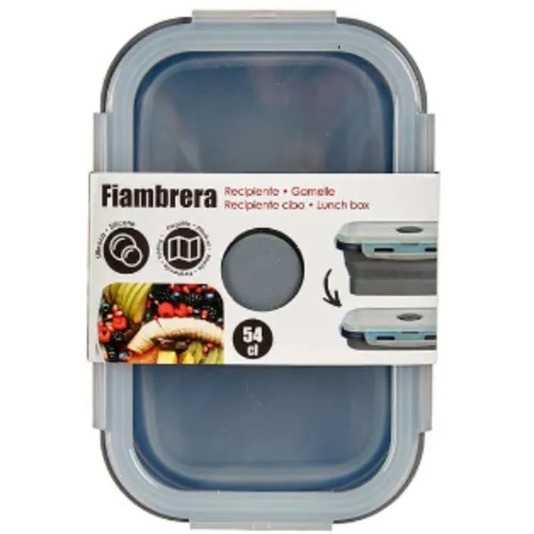 Lunch box Kinvara Grey Transparent ABS 540 ml (12 Units)