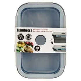 Lunch box Kinvara Grey Transparent ABS 800 ml (6 Units)