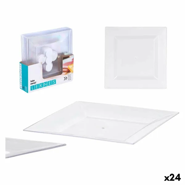 Plāksņu komplekts Leknes Caurspīdīgs polistirols Plastmasa 27,3 x 2,3 x 27,3 cm (24 gb.)