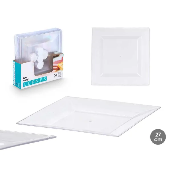 Plāksņu komplekts Leknes Caurspīdīgs polistirols Plastmasa 27,3 x 2,3 x 27,3 cm (24 gb.)