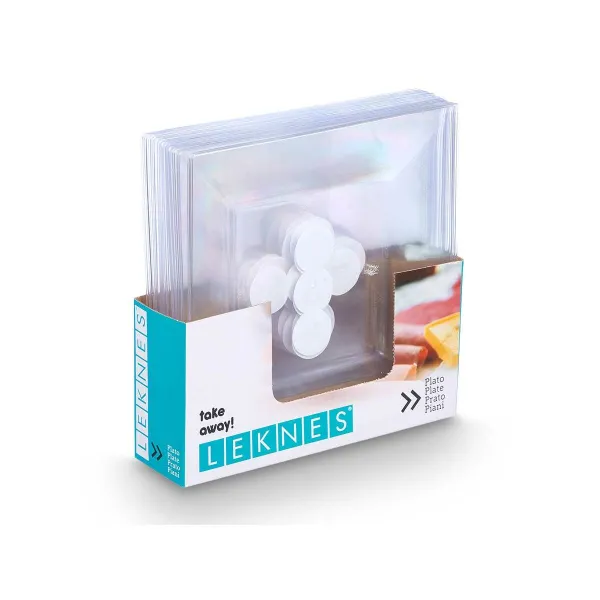 Plate set Leknes Transparent polystyrene Plastic 27,3 x 2,3 x 27,3 cm (24 Units)