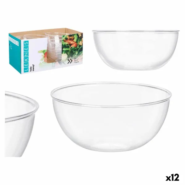 Plokštelių rinkinys Leknes Skaidrus Plastmasinis 3,5 L 25,5 x 12,5 x 25,5 cm (12 vnt.)