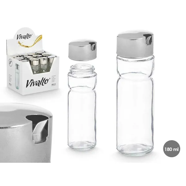 Menāža Vivalto Caurspīdīgs Sudrabains Metāls Stikls Plastmasa 180 ml 4,6 x 15,7 x 4,6 cm (12 gb.)