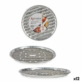 Форма для пиццы Kinvara Серебристый Алюминий 32,5 x 32,5 x 1,7 cm Pizza 4 Предметы (12 штук)
