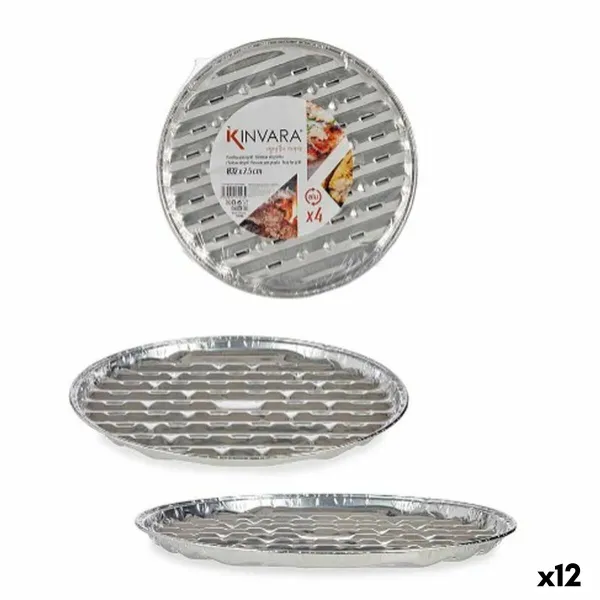 Picas Veidne Kinvara Sudrabains Alumīnijs 32,5 x 32,5 x 1,7 cm Pizza 4 Daudzums (12 gb.)
