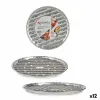 Pitsamuotti Kinvara Hopeinen Alumiini 32,5 x 32,5 x 1,7 cm Pizza 4 Kappaletta (12 osaa)