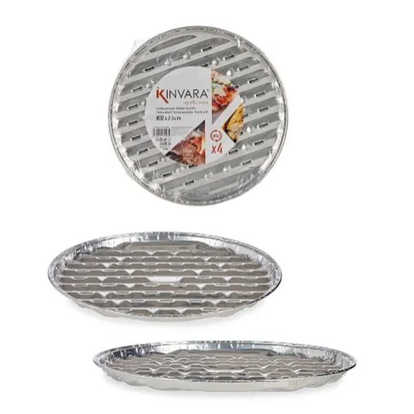 Picas Veidne Kinvara Sudrabains Alumīnijs 32,5 x 32,5 x 1,7 cm Pizza 4 Daudzums (12 gb.)
