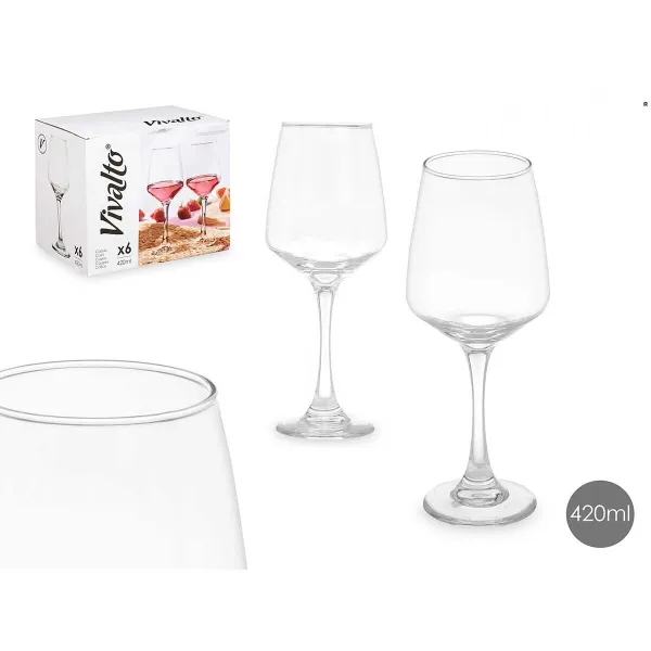 Бокал Vivalto Прозрачный Cтекло 420 ml (6 штук)