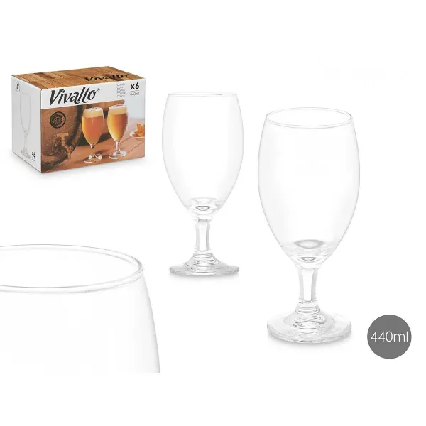 Стакан Vivalto Прозрачный Cтекло 440 ml Пива (6 штук)