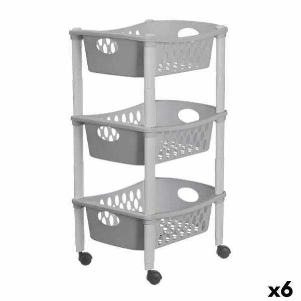 Передвижная тумба Stefanplast Серый Пластик 40 x 29,5 x 68,5 cm (6 штук)