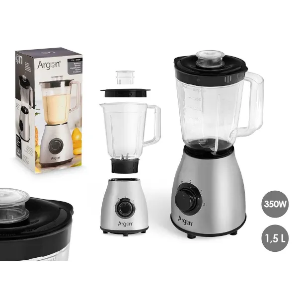 Cup Blender Argon Transparent Steel 1,5 L 350 W