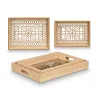 Набор подносов Gift Decor Коричневый Прозрачный Деревянный Cтекло Квадратный 2 Предметы