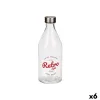 Стеклянная бутылка Vivalto Retro Прозрачный Серебристый Cтекло Сталь 1 L (6 штук)