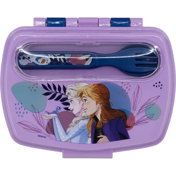 Pusdienu Kastīte ar Piederumiem Frozen CZ11271 Zils Plastmasa