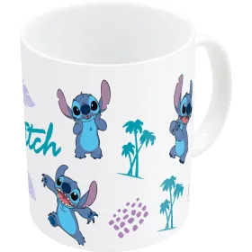 Puodelis Stitch Mėlyna Alyvinė Keramikinis 350 ml